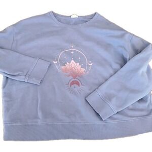 Pact Ombre Lotus Slouchy Sweatshirt 100% organic cotton Womens XL